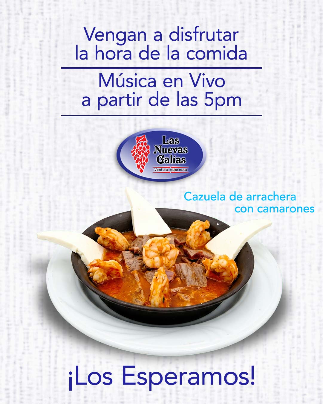 Cazuela de Arrachera con Camarones