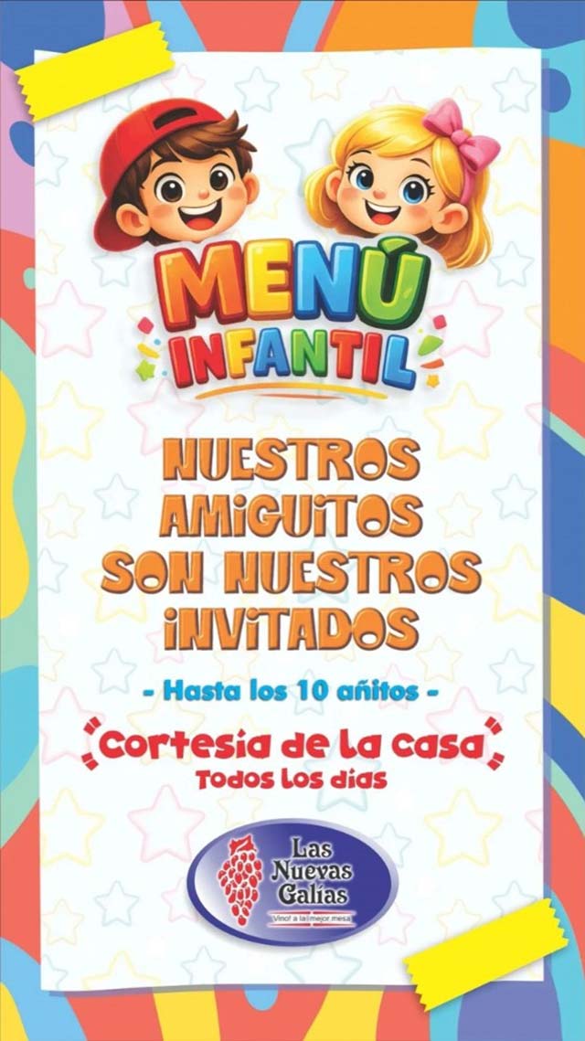 Menú infantil Las Nuevas Galias
