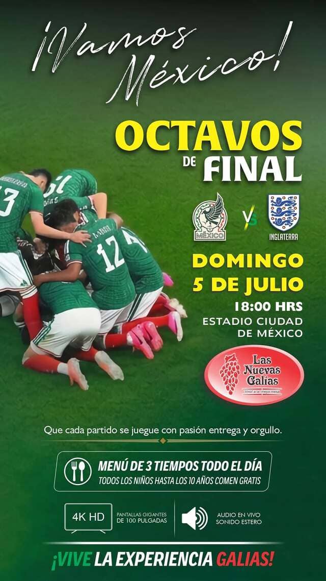 Partido México vs Inglaterra
