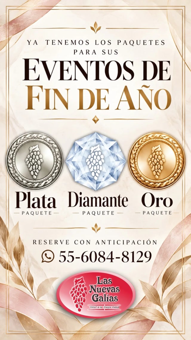 Paquetes para sus eventos de fin de año