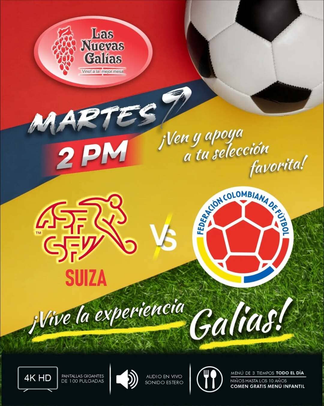 Partido Suiza vs Colombia