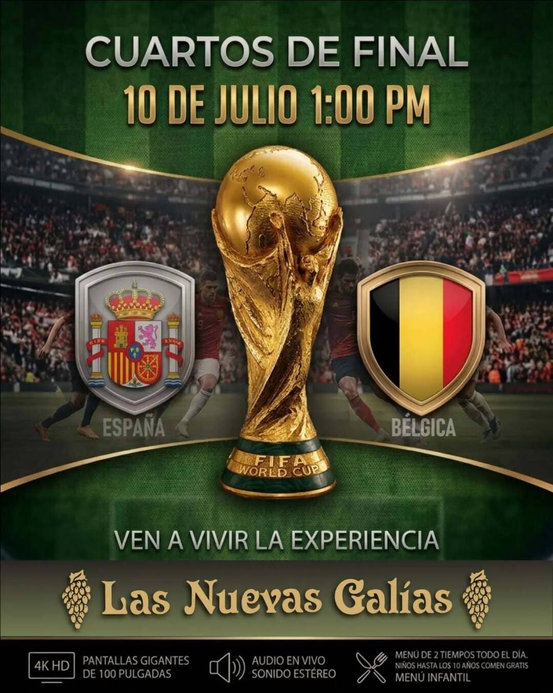 Partido España vs Bélgica